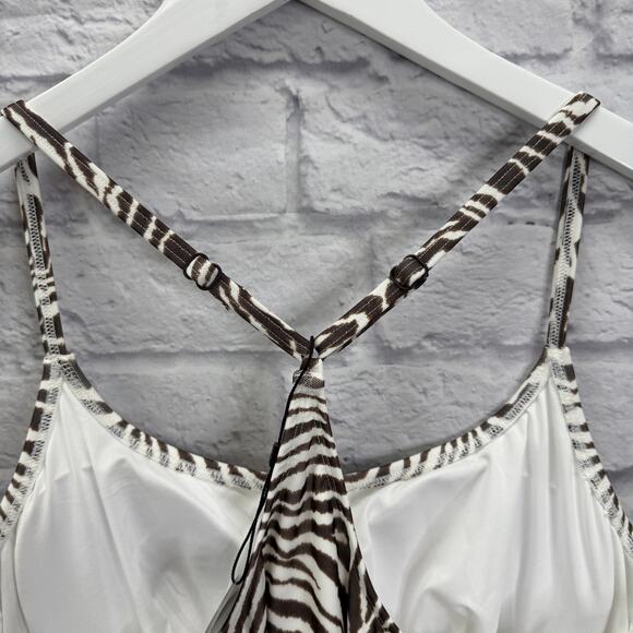 Coco Reef Womens Mesh Underwire Bra Tankini Top Size 38C Animal Stripe New - Picture 5 of 8